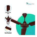SYSKA Halito 1200mm Ceiling Fan Aluminum Blade with Corrosion Resistance Body (Brown)
